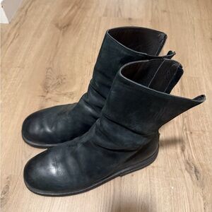Marsell Black Leather Slouch Ankle Boots